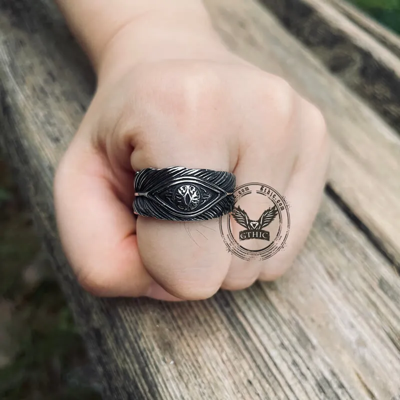 Vintage Feather Eye Stainless Steel Ring sold by GTHIC product image thumbnail 2