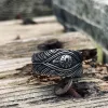 Vintage Feather Eye Stainless Steel Ring sold by GTHIC