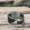 Vintage Feather Eye Stainless Steel Ring sold by GTHIC
