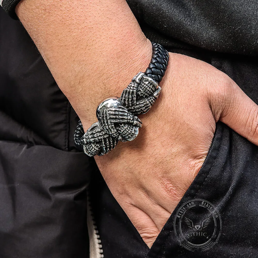 Don't Look Stainless Steel Skull Bracelet sold by GTHIC product image thumbnail 2