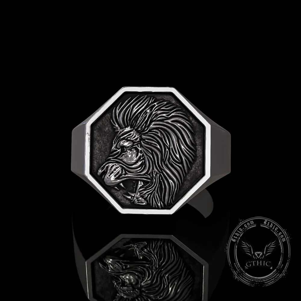 Lion Sterling Silver Signet Ring sold by GTHIC product image thumbnail 3