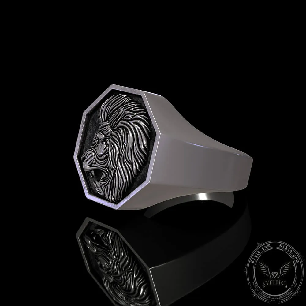 Lion Sterling Silver Signet Ring sold by GTHIC product image thumbnail 4