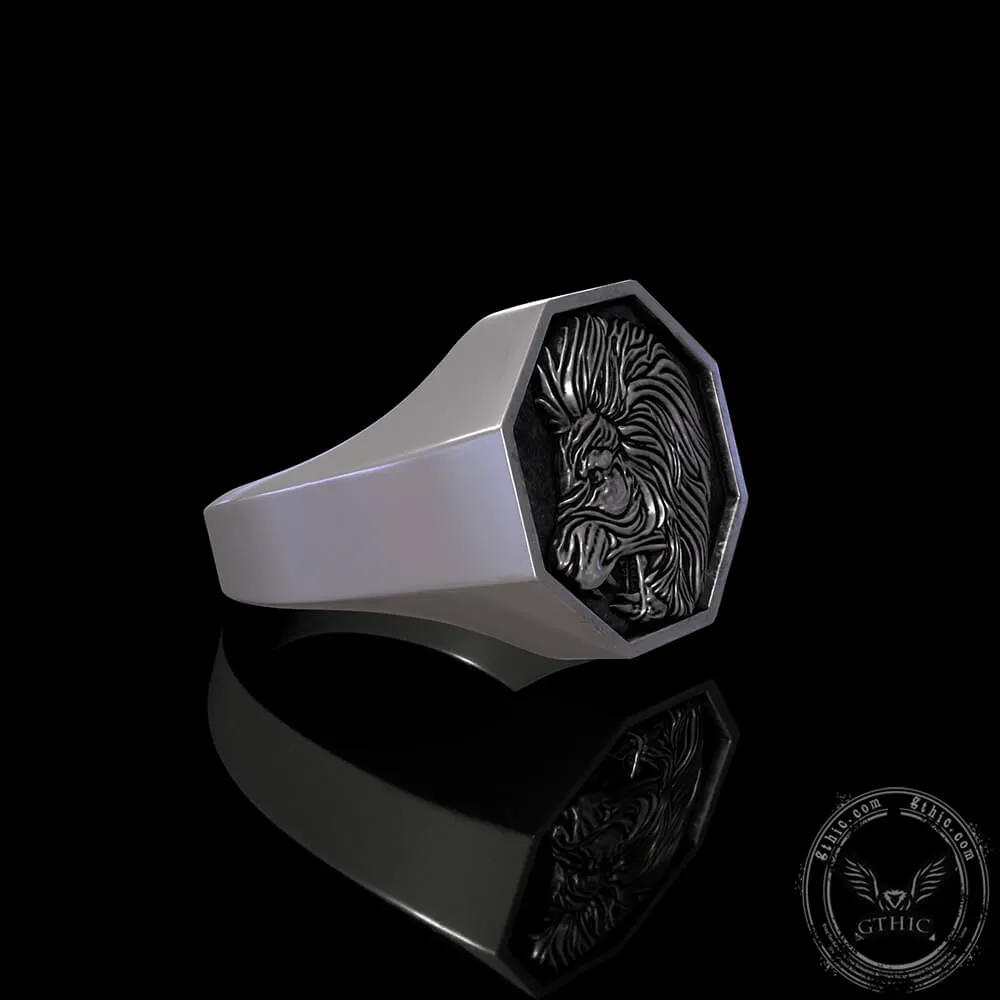 Lion Sterling Silver Signet Ring sold by GTHIC product image thumbnail 2