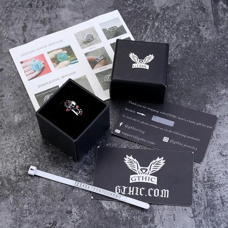 Gothic Red Stone Skull Stainless Steel Ring sold by GTHIC product image thumbnail 5