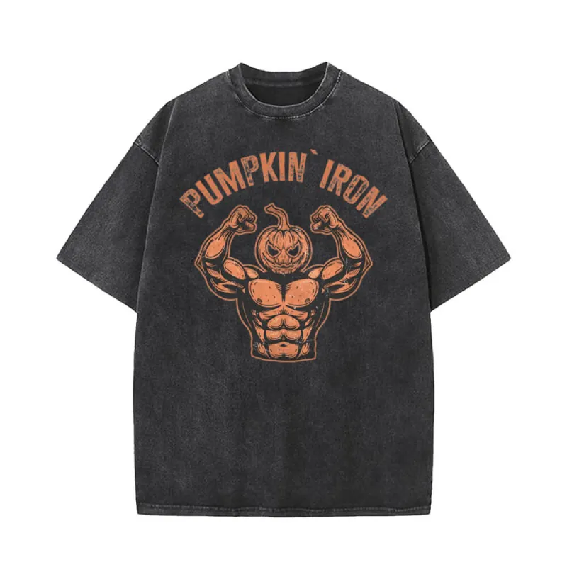 Halloween Pumpkin Iron Vintage Washed T-shirt made by GTHIC
