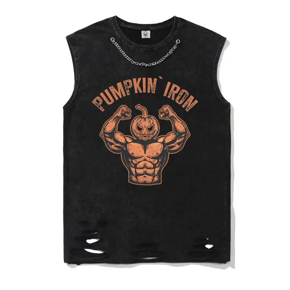 Halloween Pumpkin Iron Vintage Washed T-shirt Vest Top sold by GTHIC product image thumbnail 2