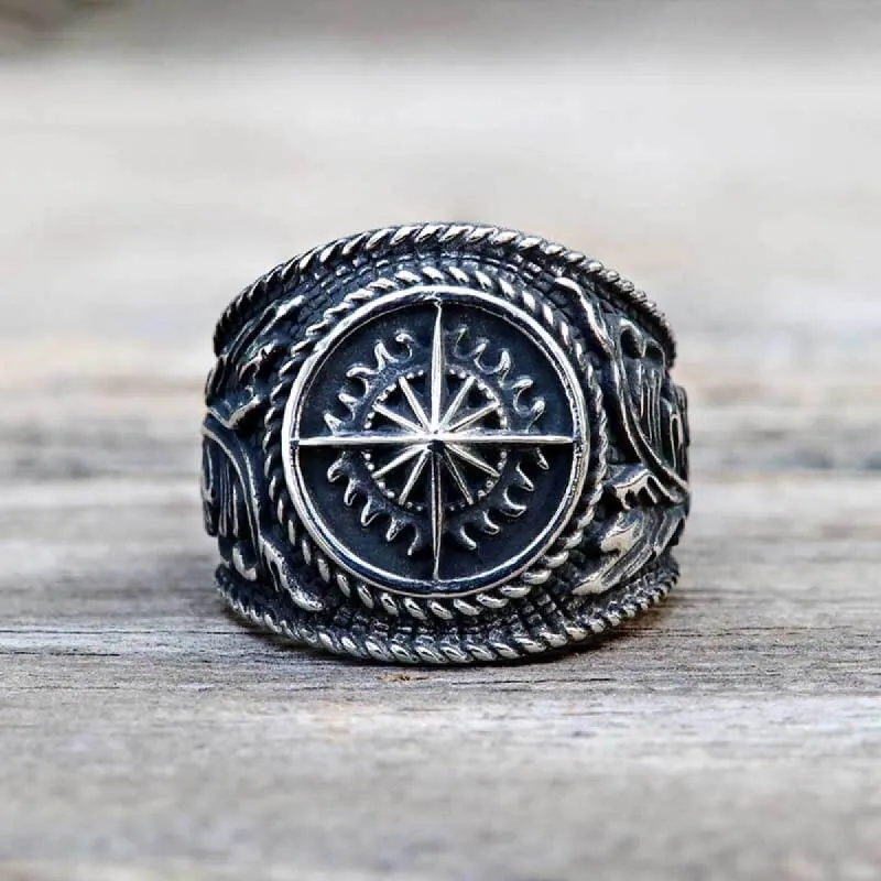 Vintage Compass Stainless Steel Marine Ring sold by GTHIC