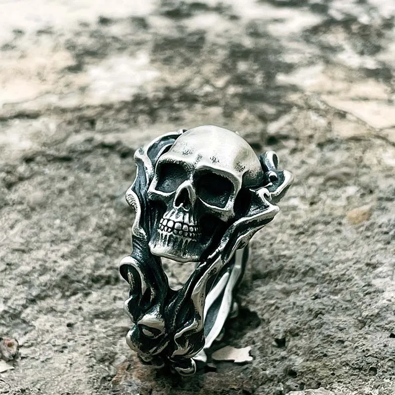 Gothic Skull Head Sterling Silver Ring sold by GTHIC product image thumbnail 2