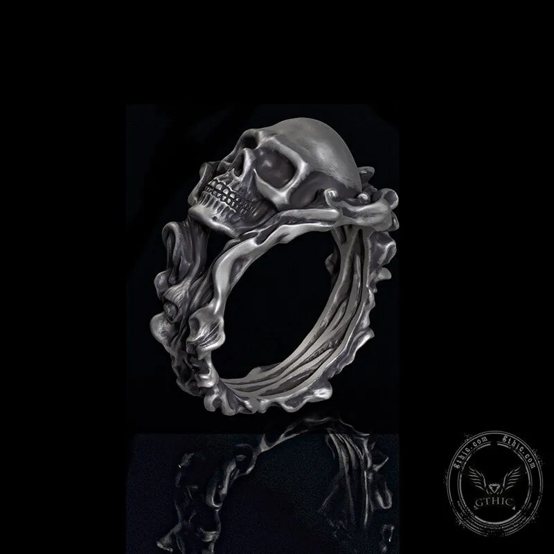 Gothic Skull Head Sterling Silver Ring sold by GTHIC product image thumbnail 5