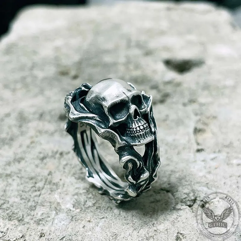 Gothic Skull Head Sterling Silver Ring sold by GTHIC product image thumbnail 4