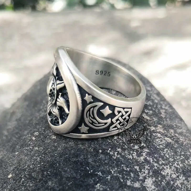 Celtic Sun And Moon Sterling Silver Ring sold by GTHIC product image thumbnail 5
