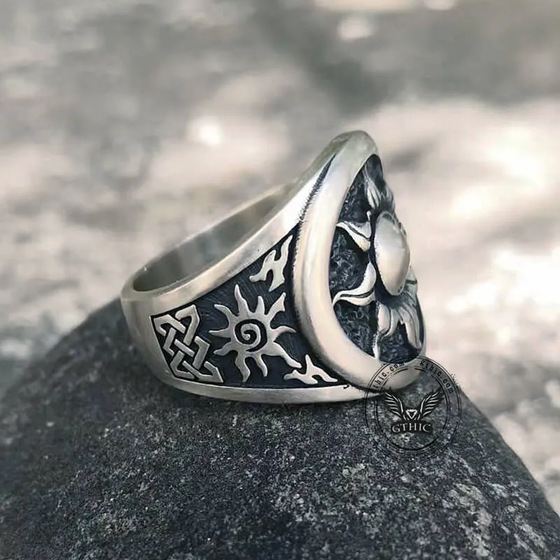 Celtic Sun And Moon Sterling Silver Ring sold by GTHIC product image thumbnail 4
