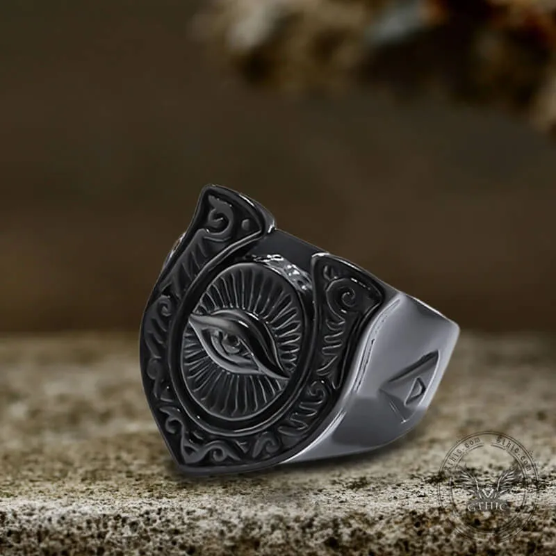 Horseshoe Eye Of Providence Stainless Steel Ring sold by GTHIC product image thumbnail 3