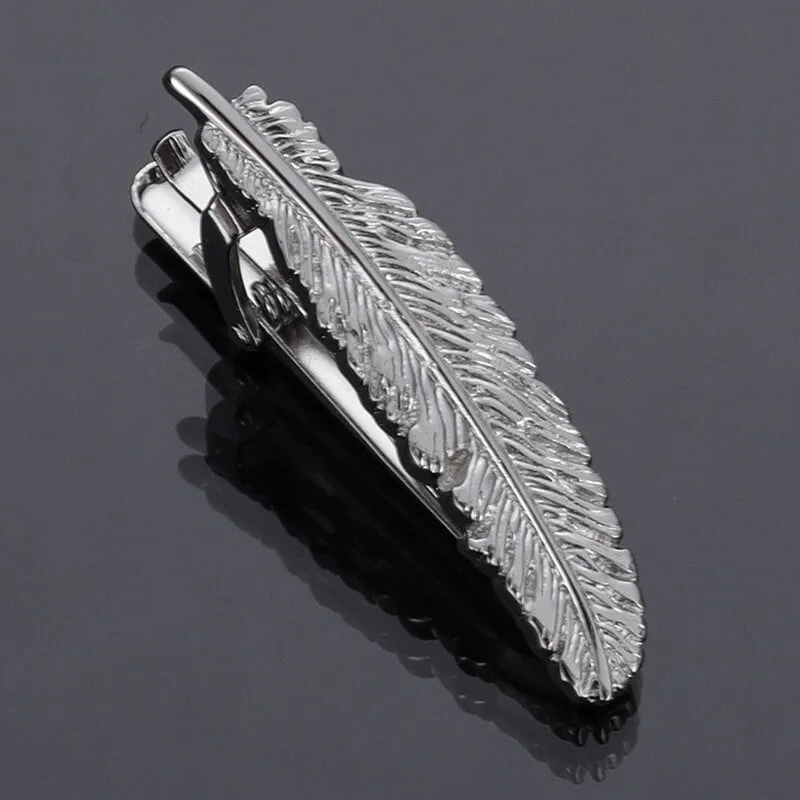 Feather Design Brass Men’s Tie Clip sold by GTHIC