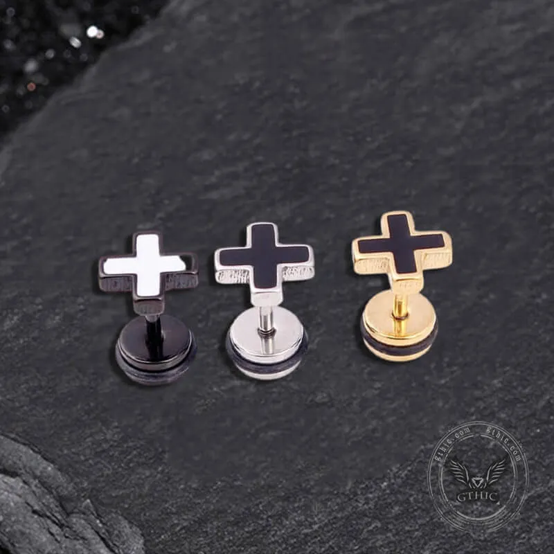 Simple Cross Stainless Steel Earring sold by GTHIC