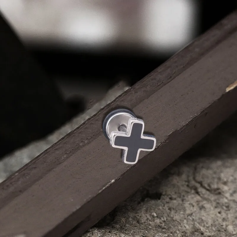 Simple Cross Stainless Steel Earring sold by GTHIC product image thumbnail 5