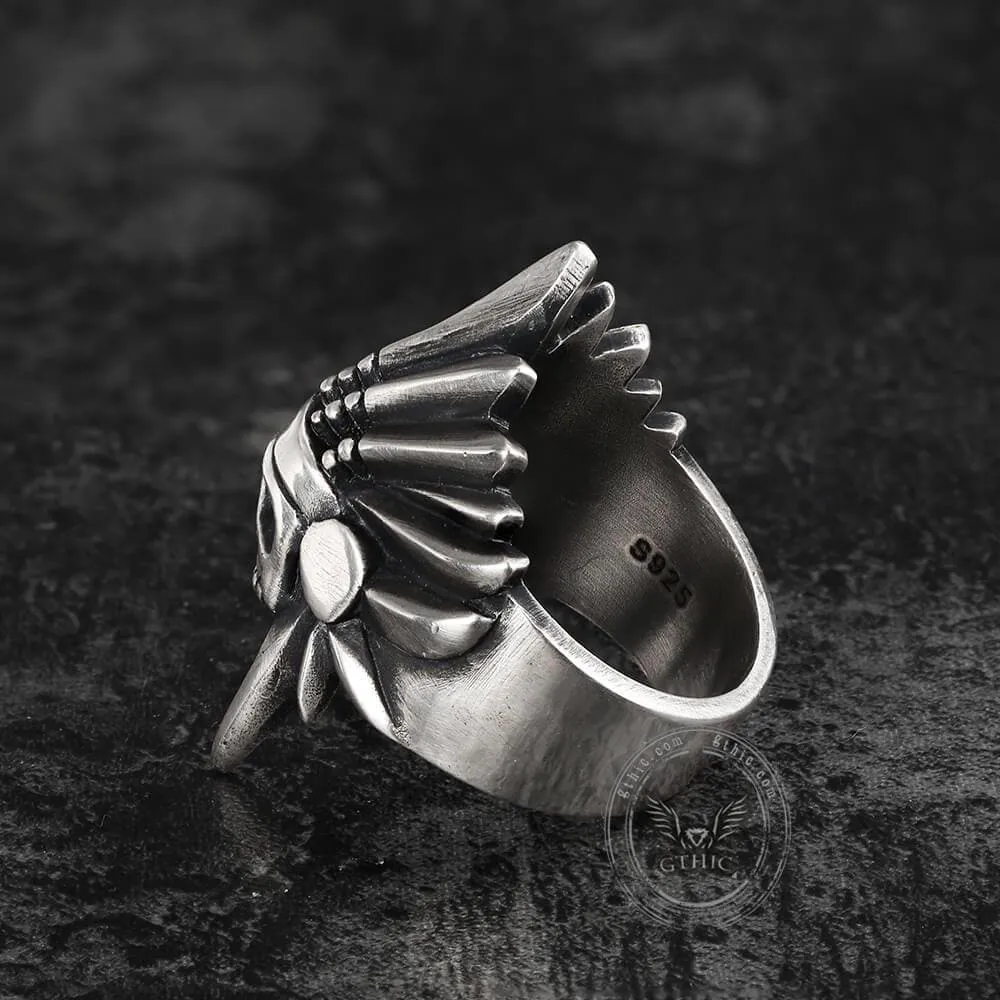 Tribal Chief Sterling Silver Skull Ring sold by GTHIC product image thumbnail 4