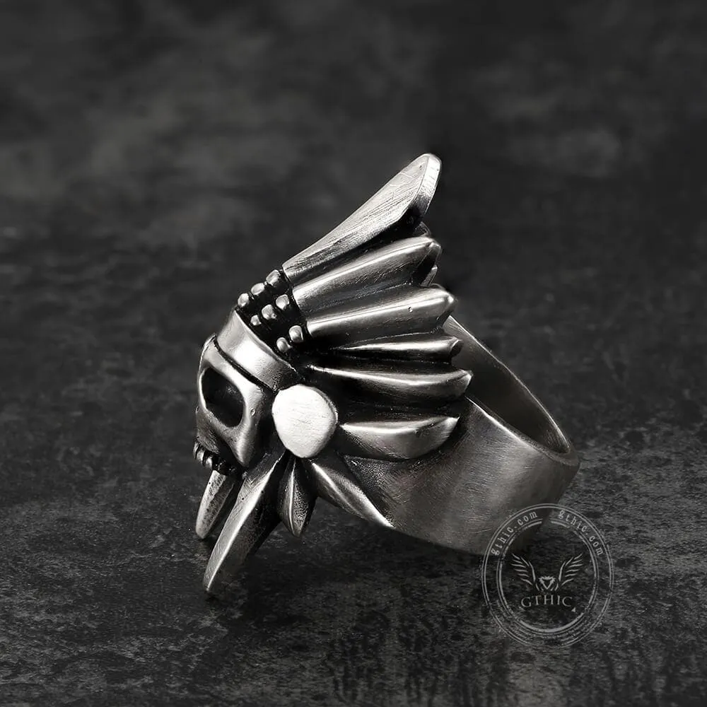 Tribal Chief Sterling Silver Skull Ring sold by GTHIC product image thumbnail 3