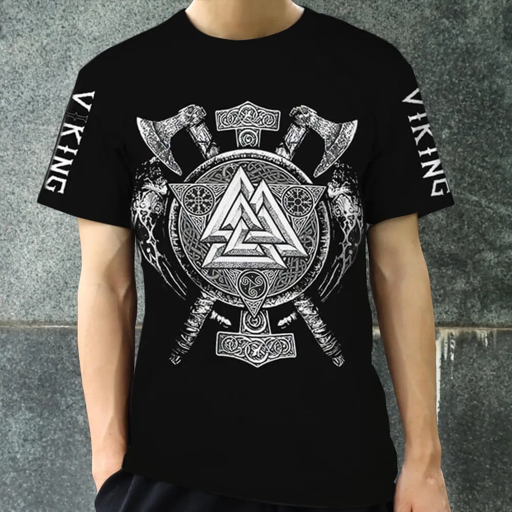 Sons of Odin Valknut Skull Viking T-Shirt sold by GTHIC product image thumbnail 2