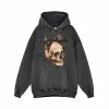 Bow Knot Skull Vintage Washed Hoodie Sweatshirt sold by GTHIC
