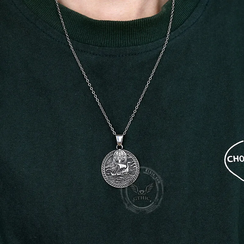 Viking Ship Warrior Stainless Steel Pendant sold by GTHIC product image thumbnail 2