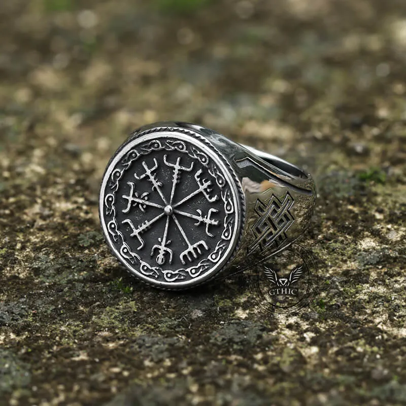 Vegvisir Celtic Knot Stainless Steel Ring sold by GTHIC product image thumbnail 4
