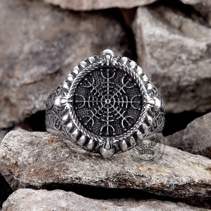 Viking Helm of Awe Stainless Steel Skull Ring sold by GTHIC product image thumbnail 3