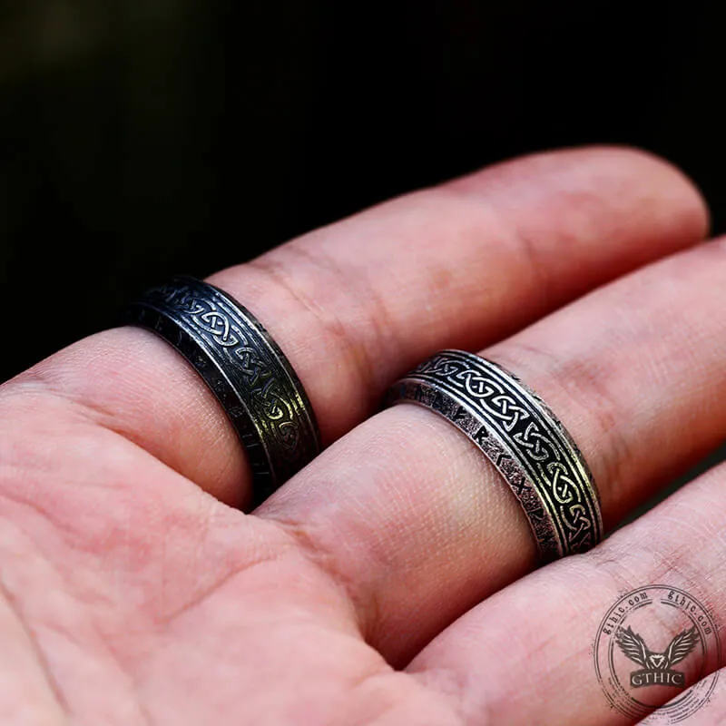 Vintage Viking Celtic Knot Runes Stainless Steel Band Ring sold by GTHIC product image thumbnail 2