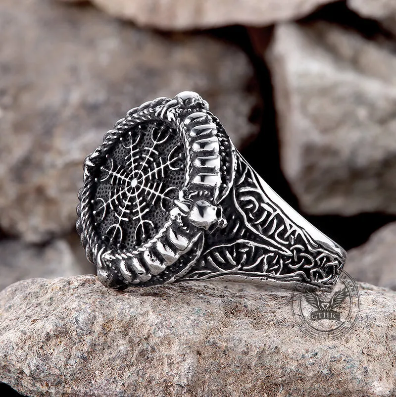 Viking Helm of Awe Stainless Steel Skull Ring sold by GTHIC product image thumbnail 4
