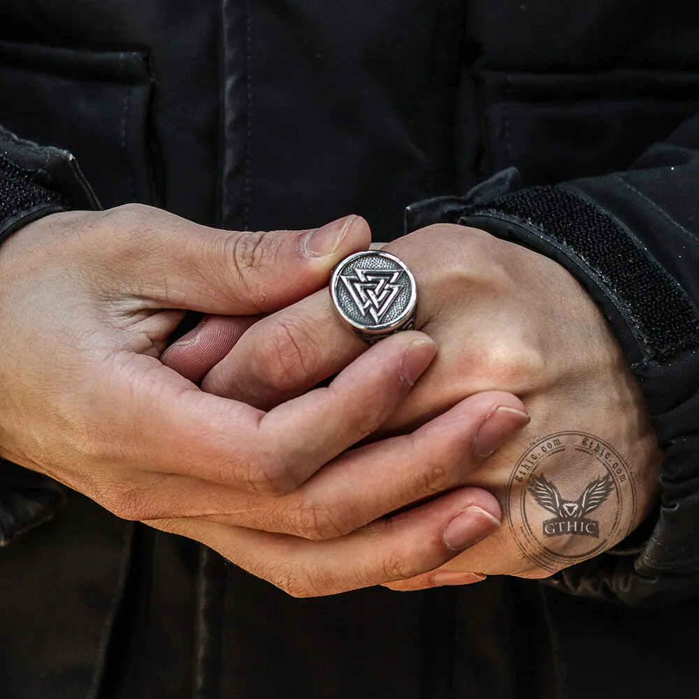 Celtic Knot Valknut Stainless Steel Viking Ring sold by GTHIC product image thumbnail 2