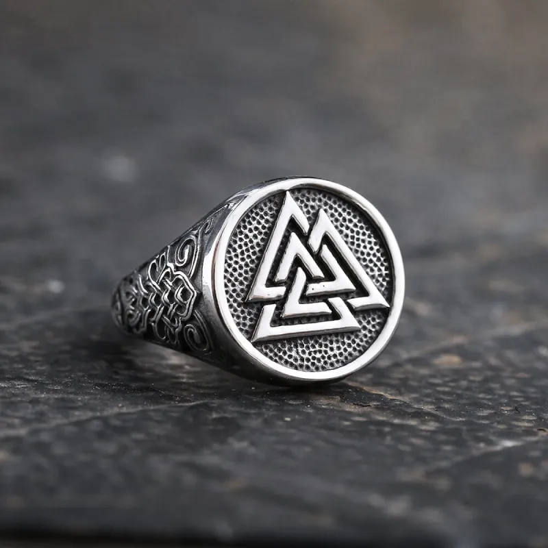 Celtic Knot Valknut Stainless Steel Viking Ring sold by GTHIC