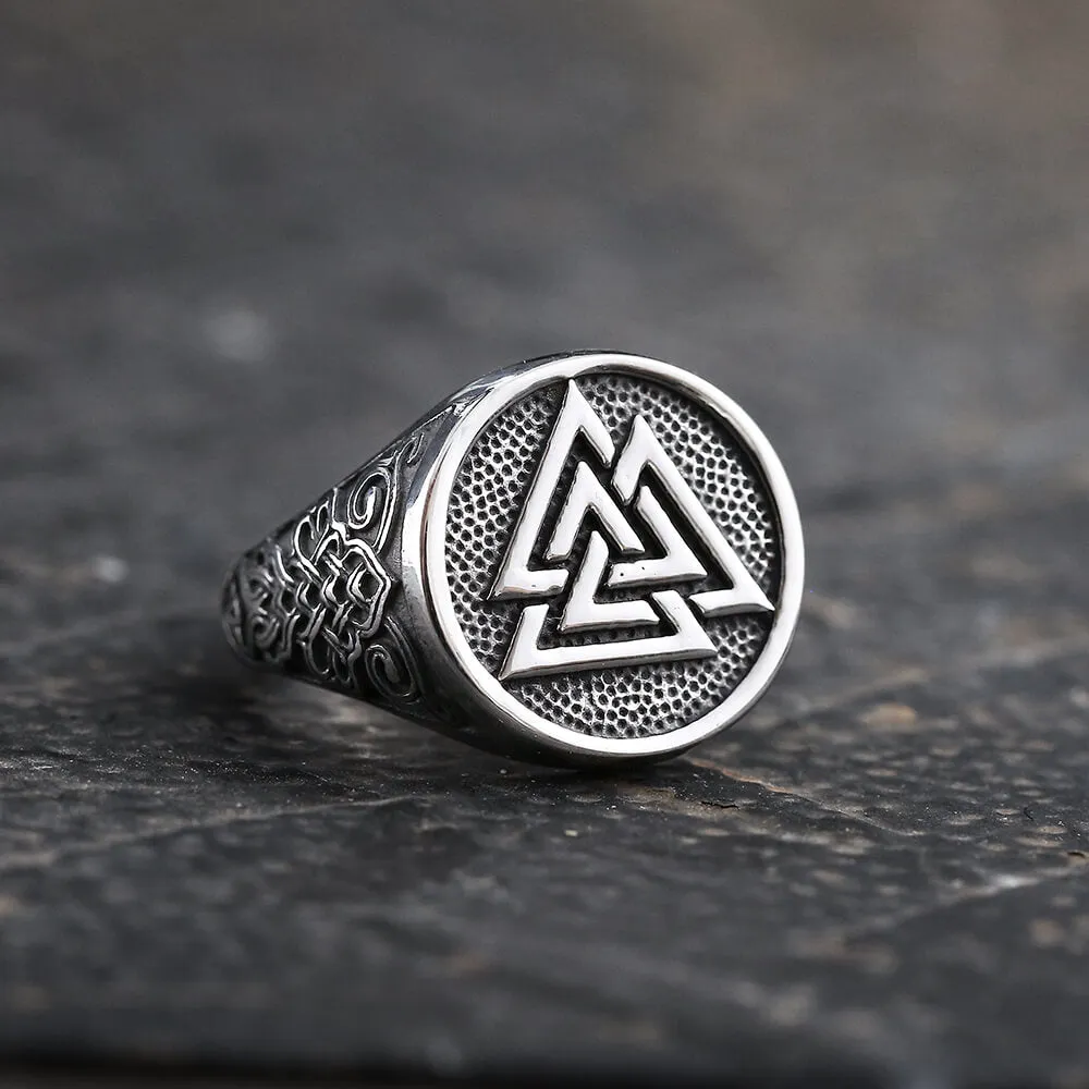 Celtic Knot Valknut Stainless Steel Viking Ring sold by GTHIC