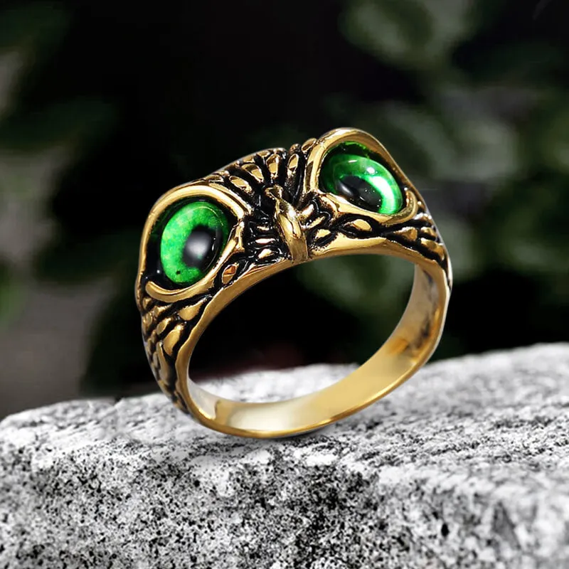 Owl Gem Eye Stainless Steel Ring sold by GTHIC product image thumbnail 5