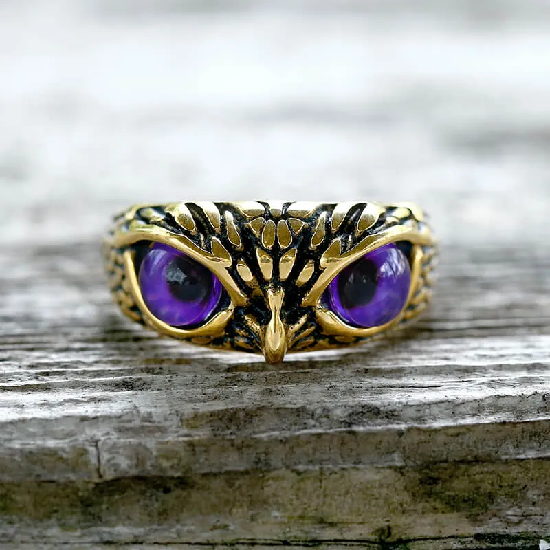 Owl Gem Eye Stainless Steel Ring sold by GTHIC product image thumbnail 3