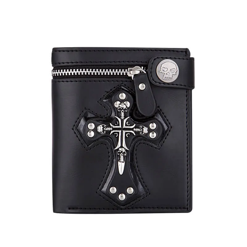 Budded Cross PU Leather Skull Wallet sold by GTHIC product image thumbnail 4