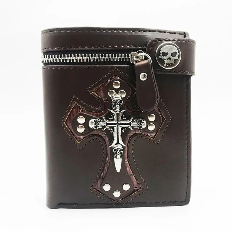 Budded Cross PU Leather Skull Wallet sold by GTHIC product image thumbnail 5