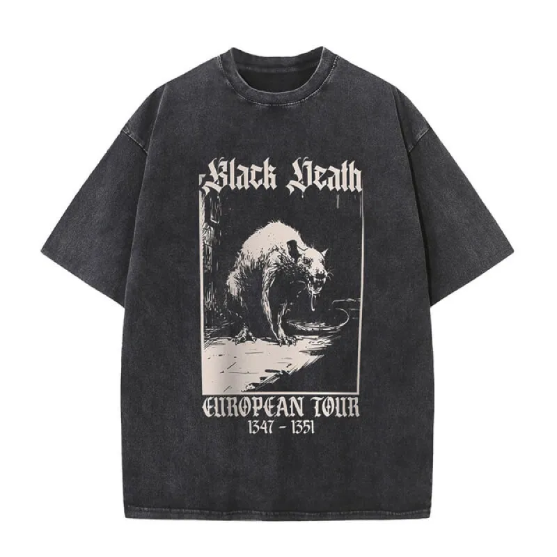 Vintage Washed Black Death Rat T-shirt sold by GTHIC