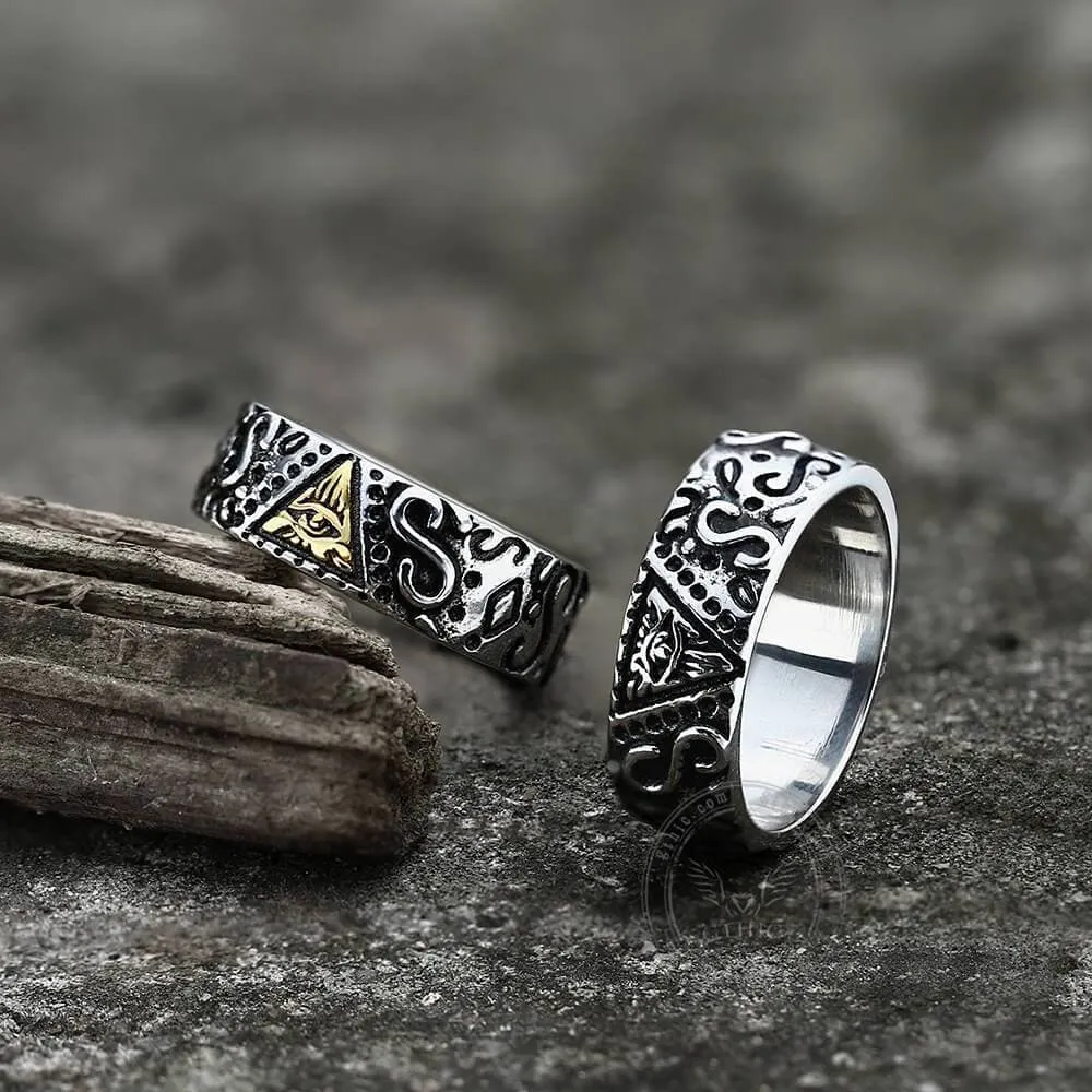 Triangle Eye of Providence Stainless Steel Masonic Ring sold by GTHIC product image thumbnail 3