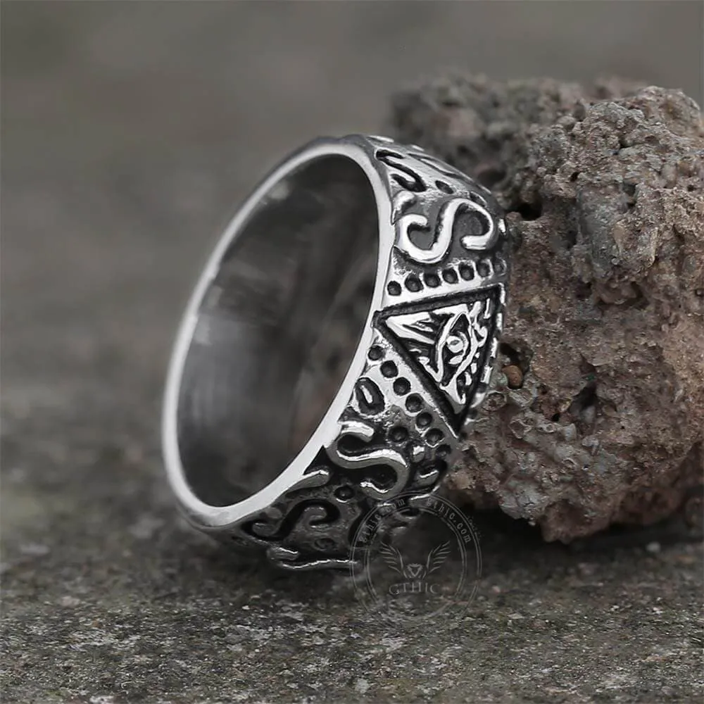 Triangle Eye of Providence Stainless Steel Masonic Ring sold by GTHIC product image thumbnail 5
