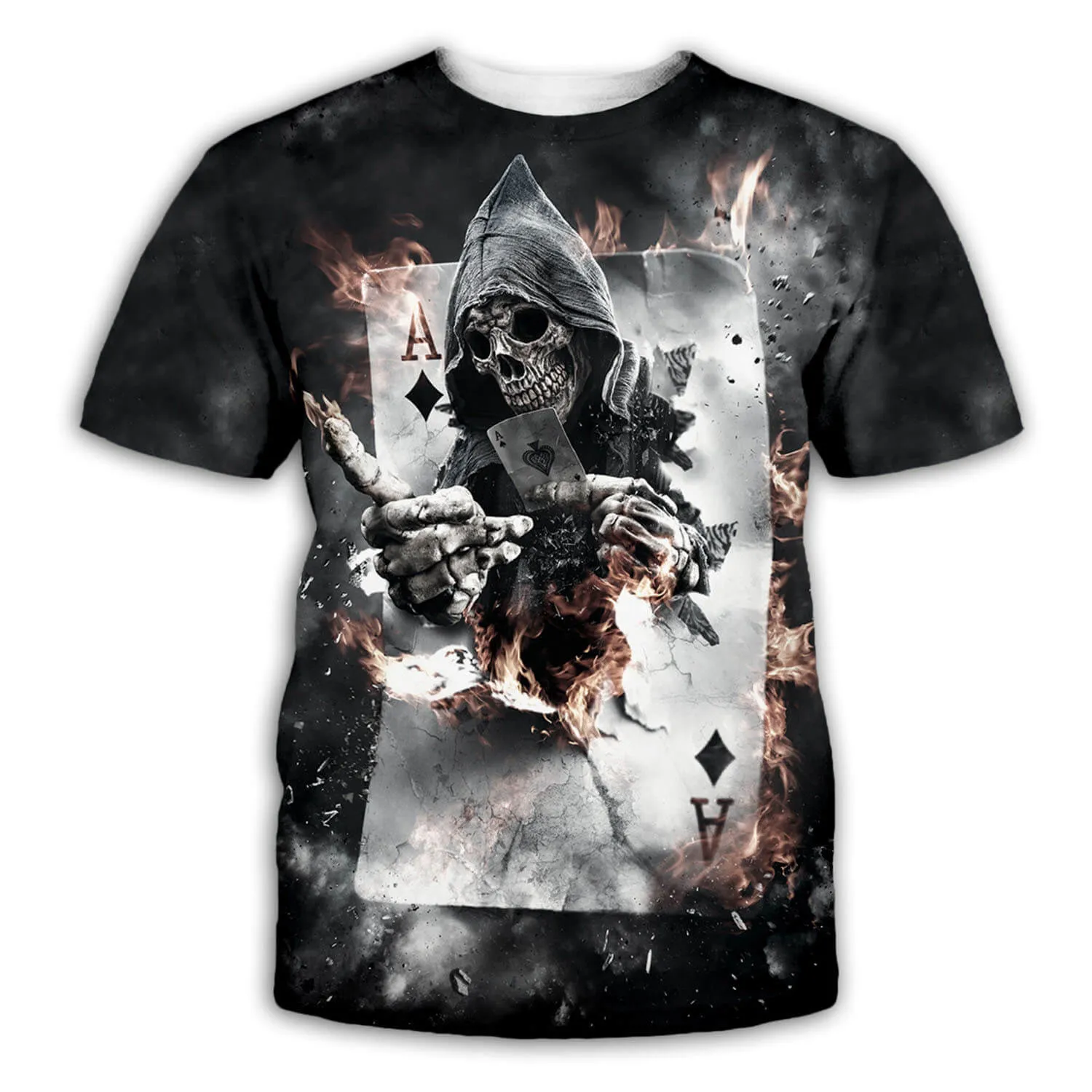 God of Gamblers Poker Polyester Skull T-shirt sold by GTHIC