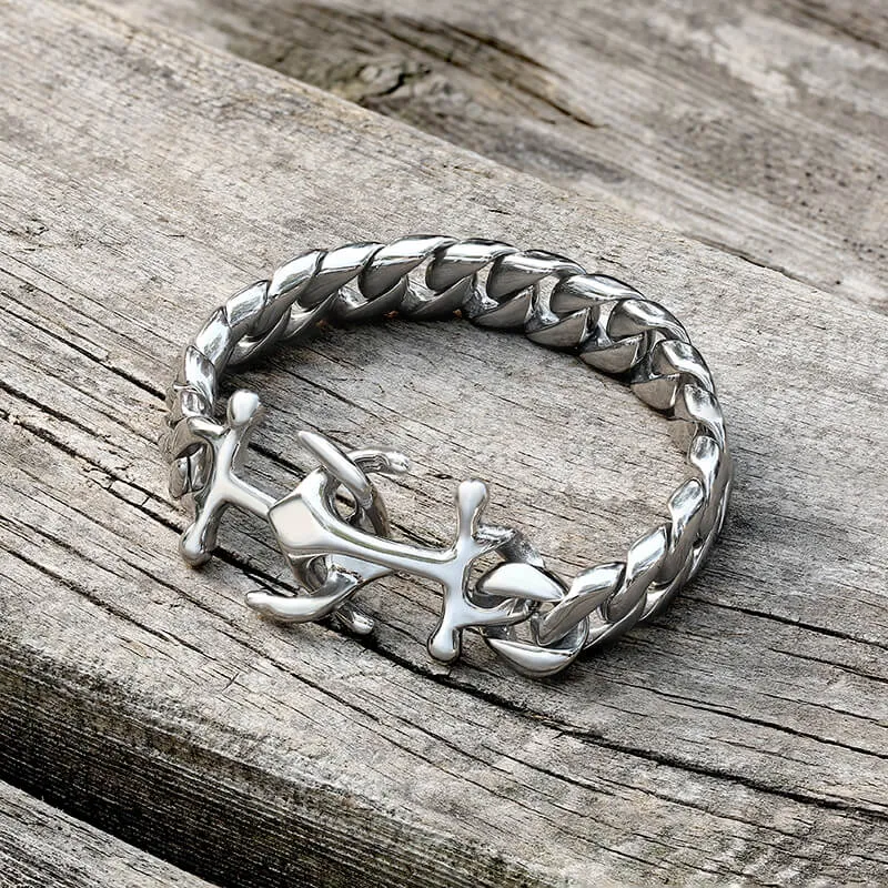 Anchor Cuban Chain Stainless Steel Marine Bracelet sold by GTHIC