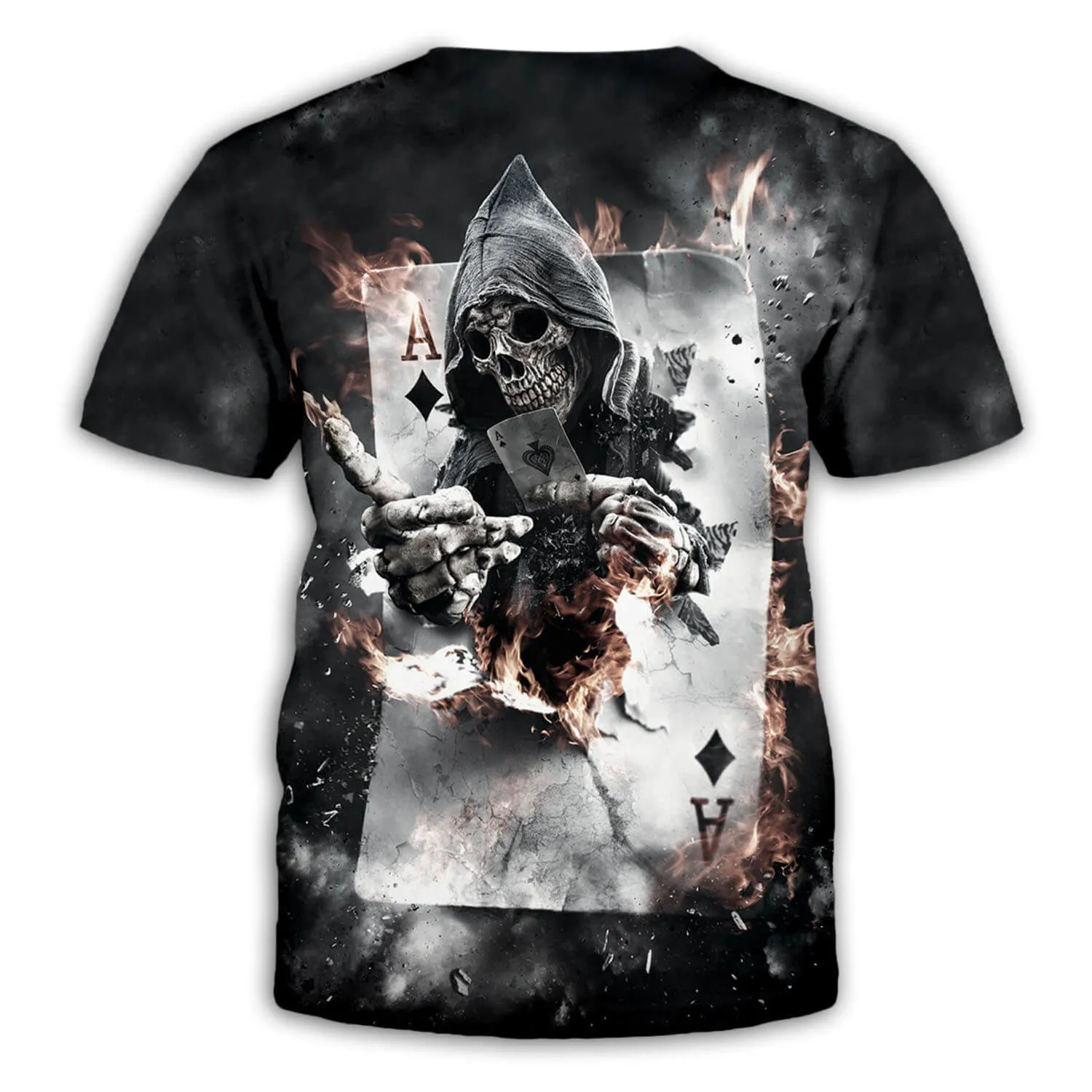 God of Gamblers Poker Polyester Skull T-shirt sold by GTHIC product image thumbnail 3