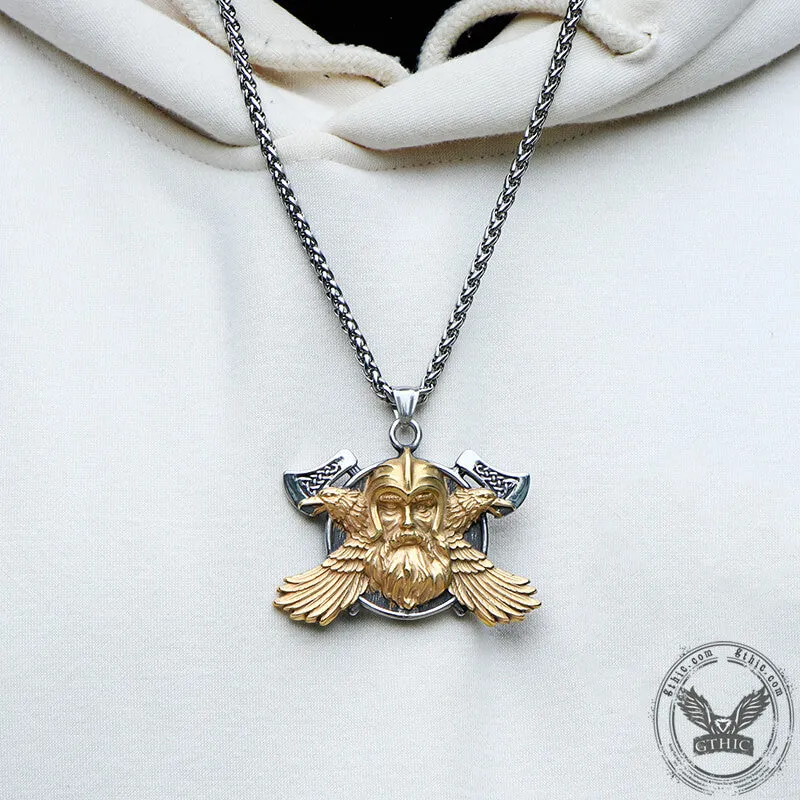 Tomahawk Odin Raven Stainless Steel Viking Pendant sold by GTHIC product image thumbnail 2