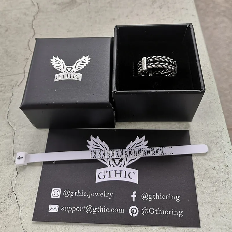 Double Wheat Ear Chain Stainless Steel Ring sold by GTHIC product image thumbnail 5