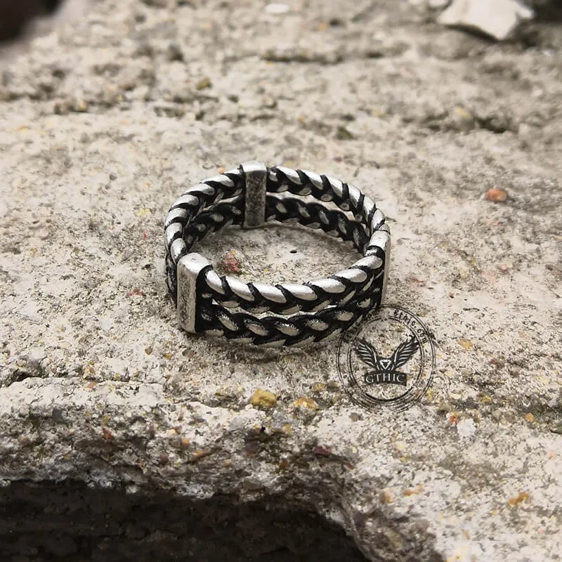 Double Wheat Ear Chain Stainless Steel Ring sold by GTHIC product image thumbnail 4