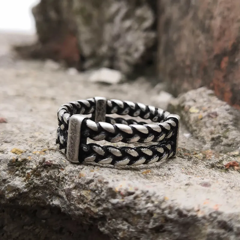 Double Wheat Ear Chain Stainless Steel Ring sold by GTHIC