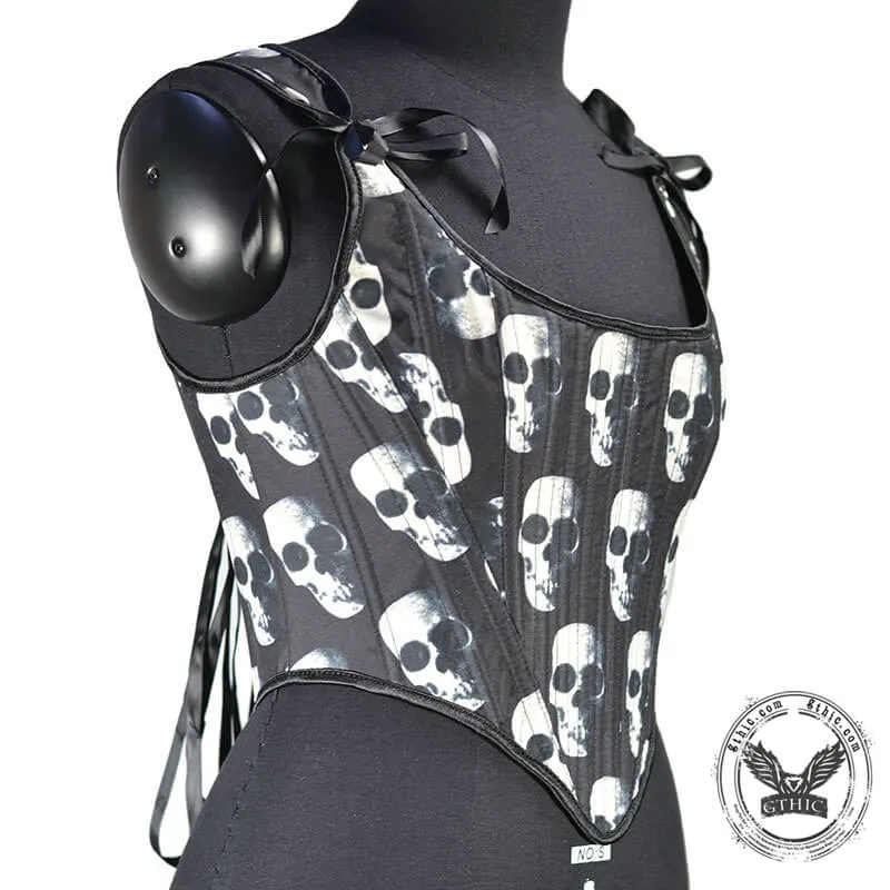 Skull Head Print Women Gothic Corset sold by GTHIC product image thumbnail 3