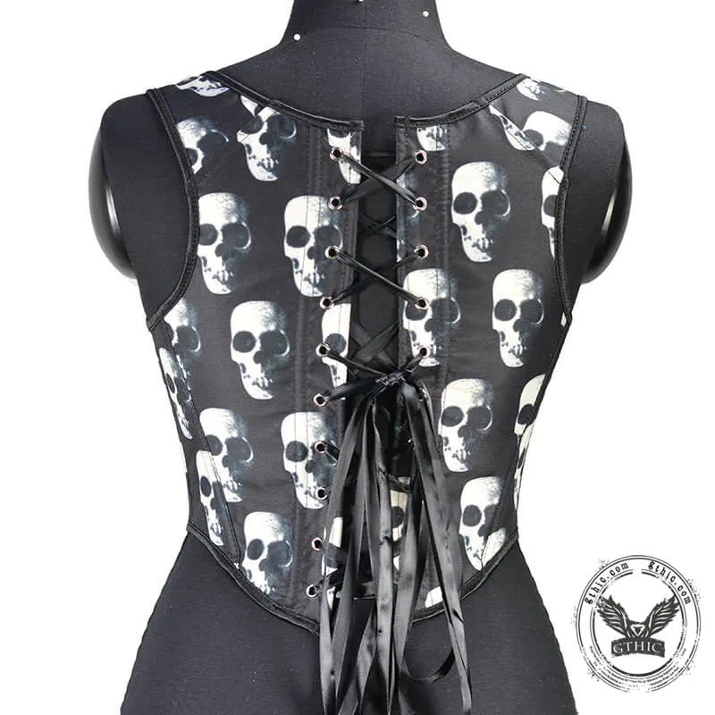Skull Head Print Women Gothic Corset sold by GTHIC product image thumbnail 2