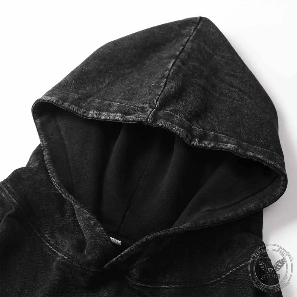 Creepy Spooky Cat Vintage Washed Hoodie Sweatshirt sold by GTHIC product image thumbnail 5