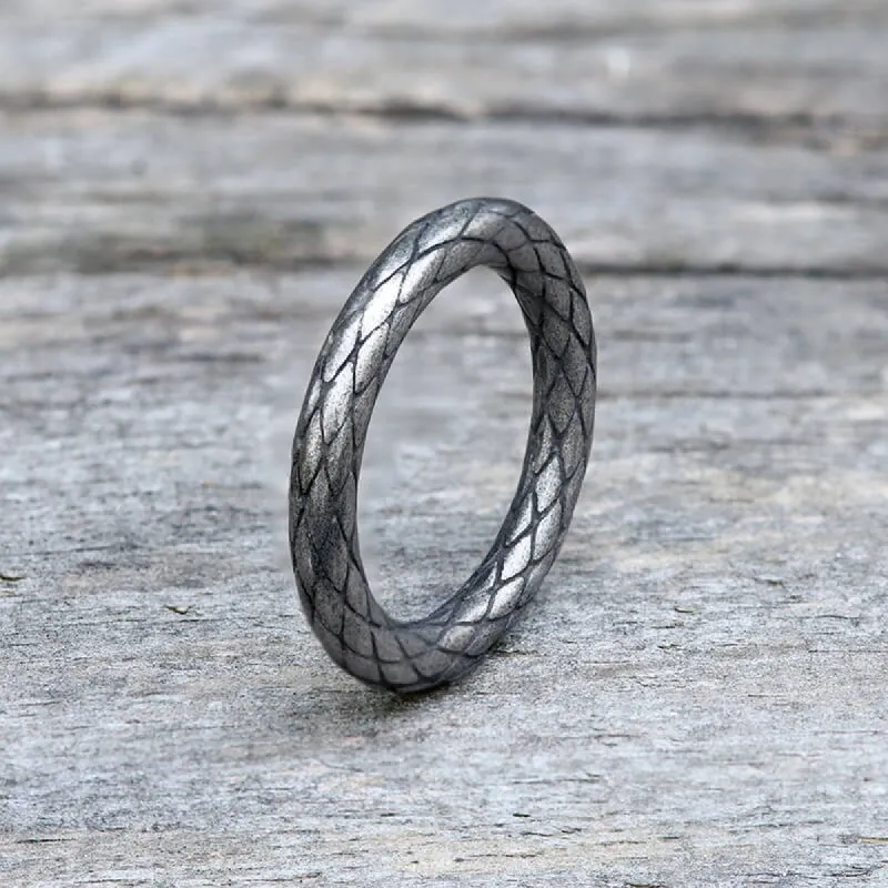 Vintage Snake Scales Stainless Steel Ring sold by GTHIC